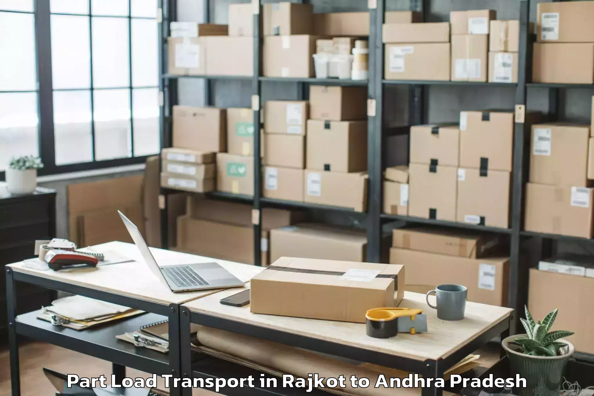 Get Rajkot to Bobbili Part Load Transport